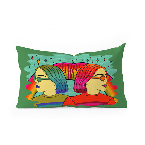 Doodle By Meg Gemini Babes Oblong Throw Pillow