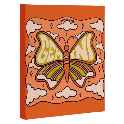 Doodle By Meg Gemini Butterfly Art Canvas