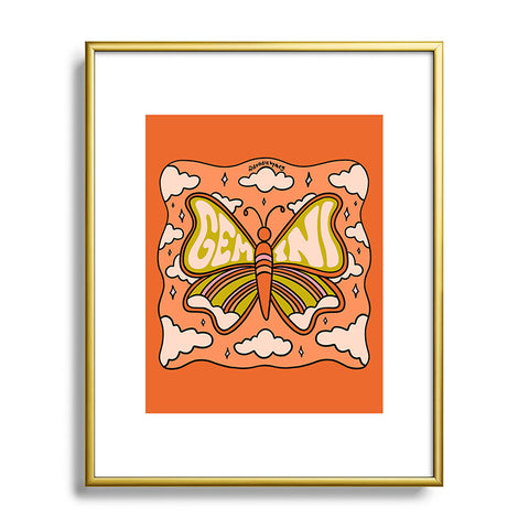 Doodle By Meg Gemini Butterfly Metal Framed Art Print
