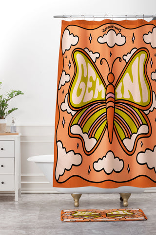 Doodle By Meg Gemini Butterfly Shower Curtain And Mat