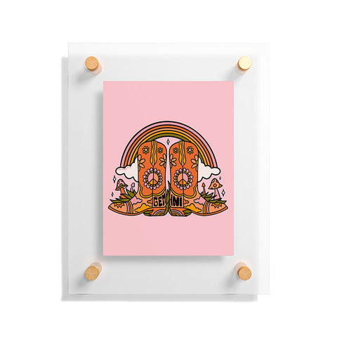 Doodle By Meg Gemini Cowboy Boots Floating Acrylic Print