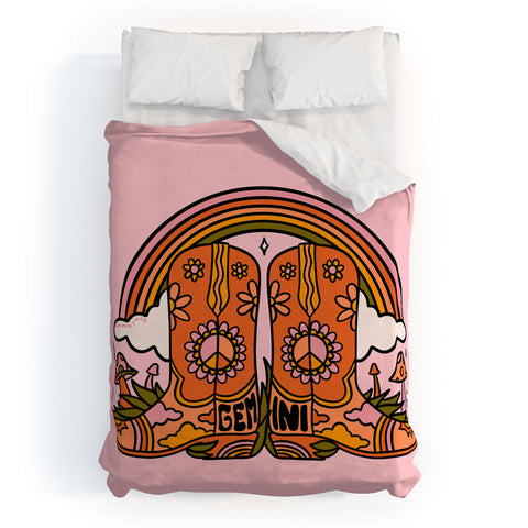 Doodle By Meg Gemini Cowboy Boots Duvet Cover