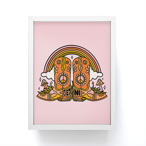 Doodle By Meg Gemini Cowboy Boots Framed Mini Art Print
