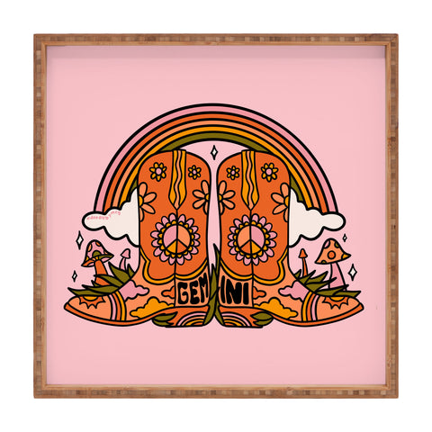 Doodle By Meg Gemini Cowboy Boots Square Tray