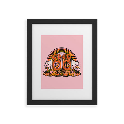 Doodle By Meg Gemini Cowboy Boots Framed Art Print