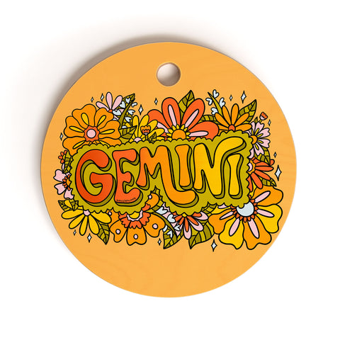Doodle By Meg Gemini Flowers Cutting Board Round