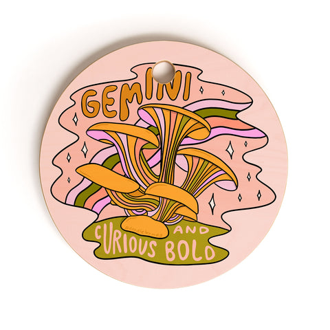 Doodle By Meg Gemini Mushroom Cutting Board Round