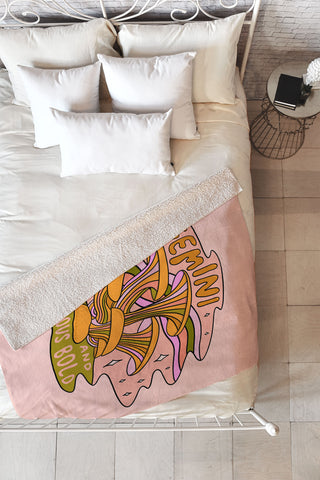 Doodle By Meg Gemini Mushroom Fleece Throw Blanket