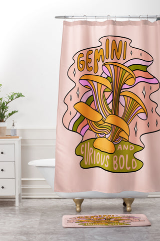 Doodle By Meg Gemini Mushroom Shower Curtain And Mat