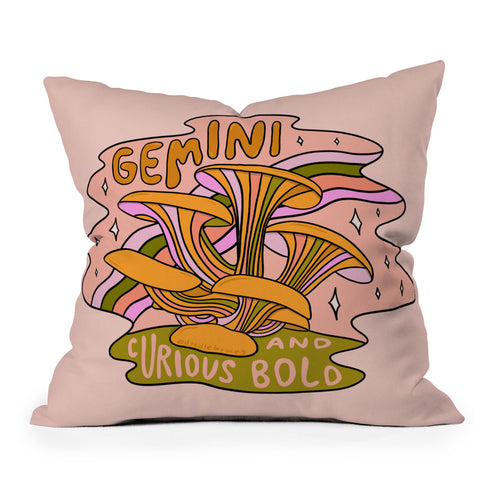 Doodle By Meg Gemini Mushroom Throw Pillow