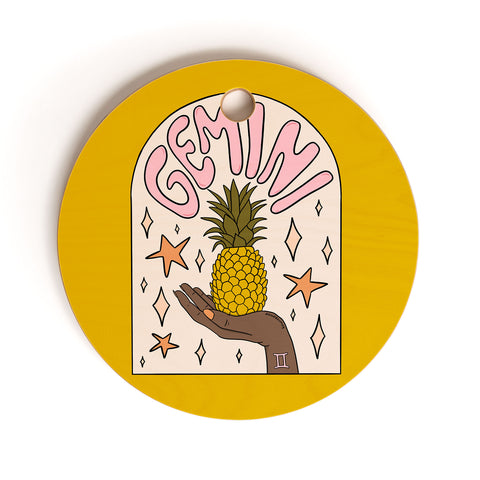 Doodle By Meg Gemini Pineapple Cutting Board Round