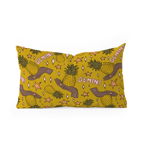 Doodle By Meg Gemini Pineapple Print Oblong Throw Pillow