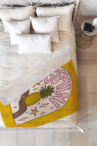 Doodle By Meg Gemini Pineapple Fleece Throw Blanket