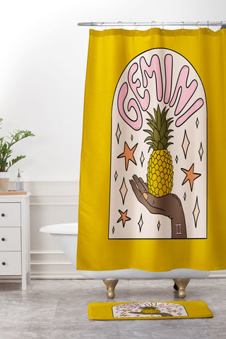 Doodle By Meg Gemini Pineapple Shower Curtain And Mat