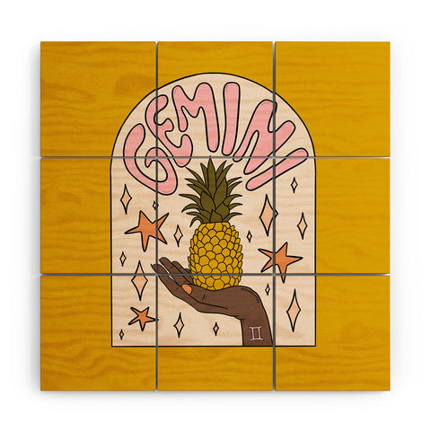 Doodle By Meg Gemini Pineapple Wood Wall Mural