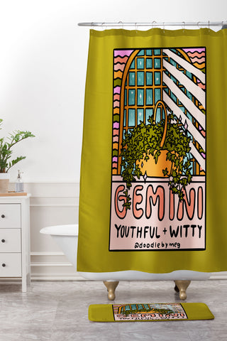 Doodle By Meg Gemini Plant Shower Curtain And Mat