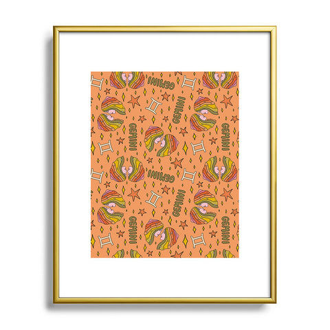 Doodle By Meg Gemini Print Metal Framed Art Print