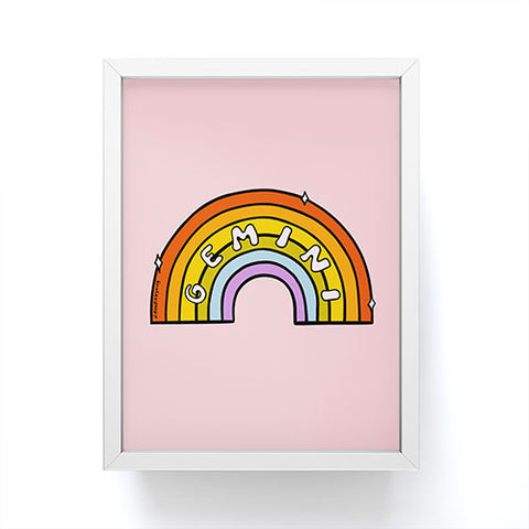 Doodle By Meg Gemini Rainbow Framed Mini Art Print