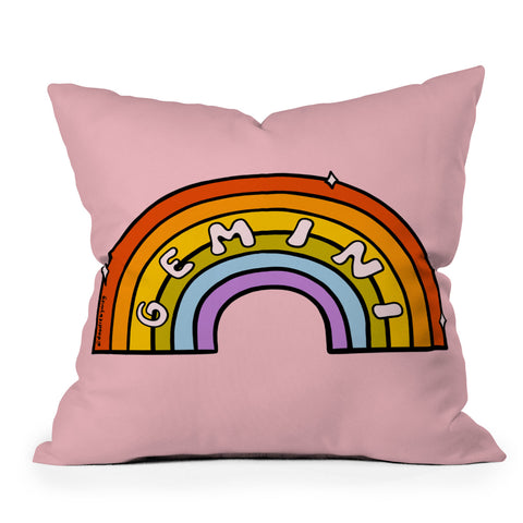 Doodle By Meg Gemini Rainbow Throw Pillow
