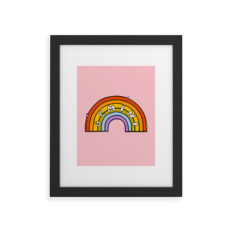 Doodle By Meg Gemini Rainbow Framed Art Print