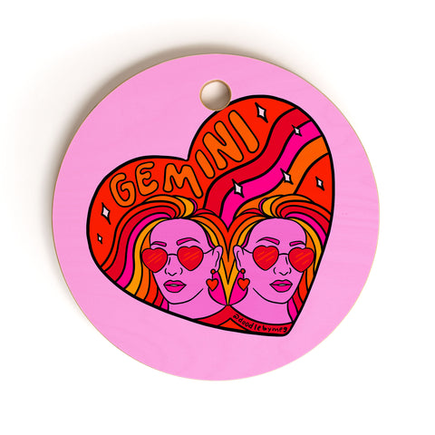 Doodle By Meg Gemini Valentine Cutting Board Round