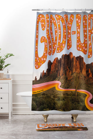 Doodle By Meg GiddyUp Shower Curtain And Mat