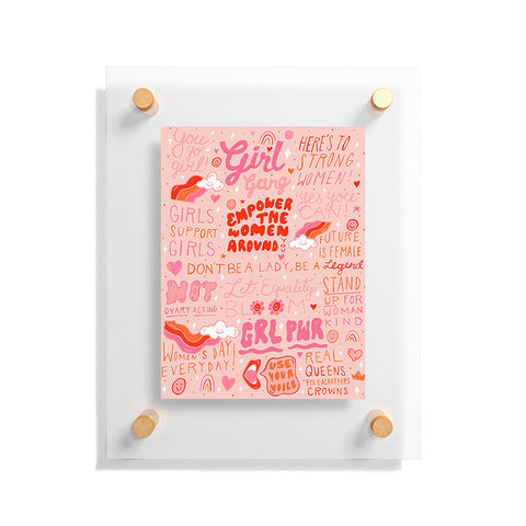 Doodle By Meg Girls Support Girls Floating Acrylic Print
