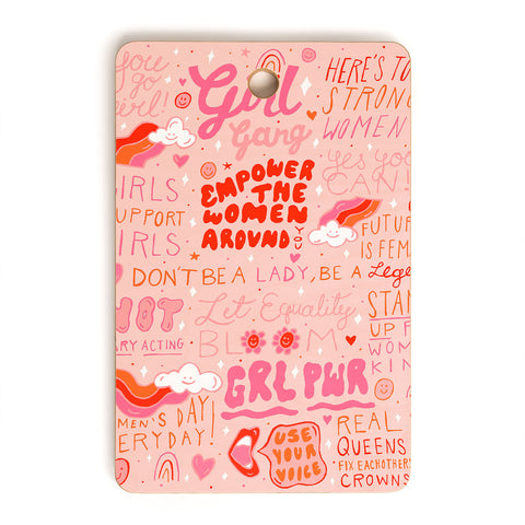 Doodle By Meg Girls Support Girls Cutting Board Rectangle