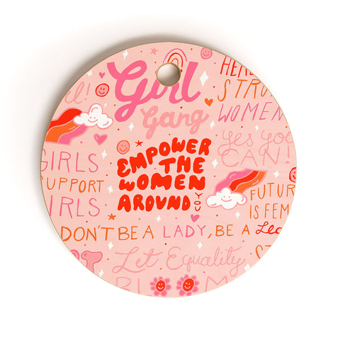 Doodle By Meg Girls Support Girls Cutting Board Round