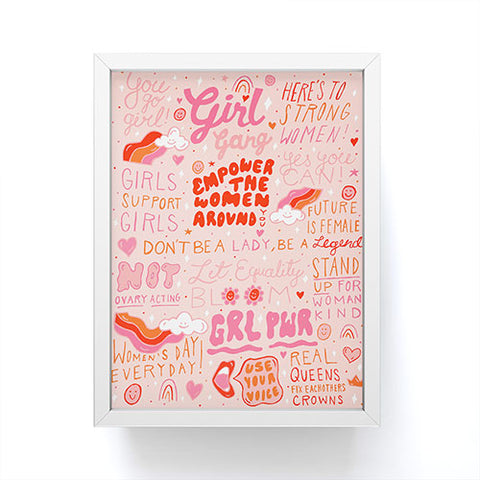 Doodle By Meg Girls Support Girls Framed Mini Art Print