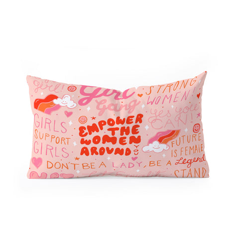Doodle By Meg Girls Support Girls Oblong Throw Pillow
