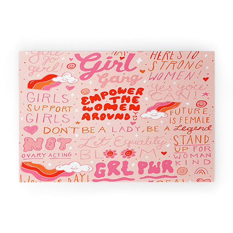 Doodle By Meg Girls Support Girls Welcome Mat