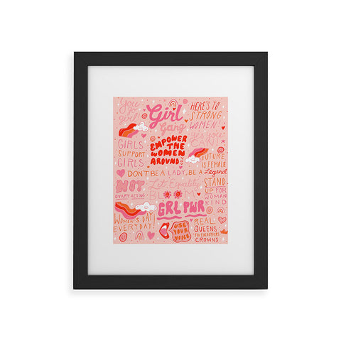 Doodle By Meg Girls Support Girls Framed Art Print