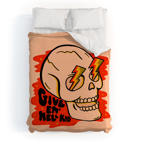 Doodle By Meg Give Em Hell I Duvet Cover