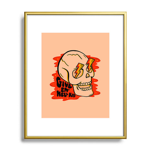 Doodle By Meg Give Em Hell I Metal Framed Art Print
