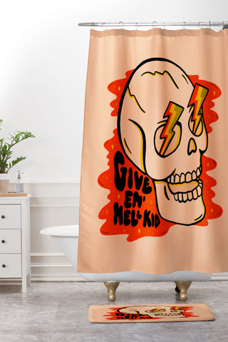 Doodle By Meg Give Em Hell I Shower Curtain And Mat