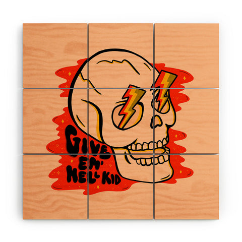 Doodle By Meg Give Em Hell I Wood Wall Mural