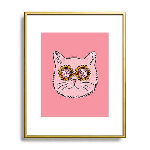 Doodle By Meg Groovy Cat Metal Framed Art Print