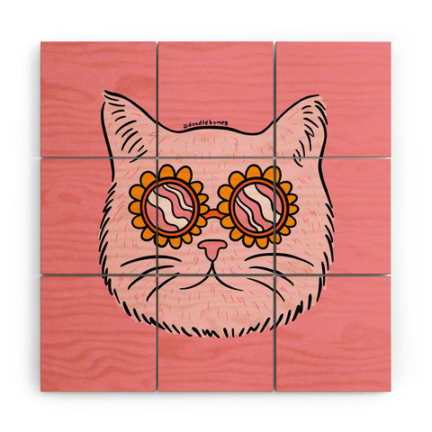 Doodle By Meg Groovy Cat Wood Wall Mural
