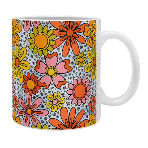 Doodle By Meg Groovy Flowers in Blue Coffee Mug