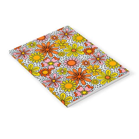 Doodle By Meg Groovy Flowers in Blue Notebook