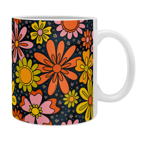 Doodle By Meg Groovy Flowers in Navy Coffee Mug