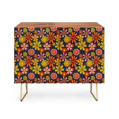Doodle By Meg Groovy Flowers in Navy Credenza