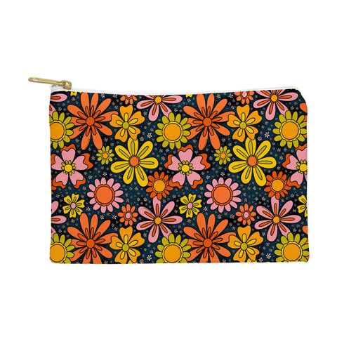 Doodle By Meg Groovy Flowers in Navy Pouch