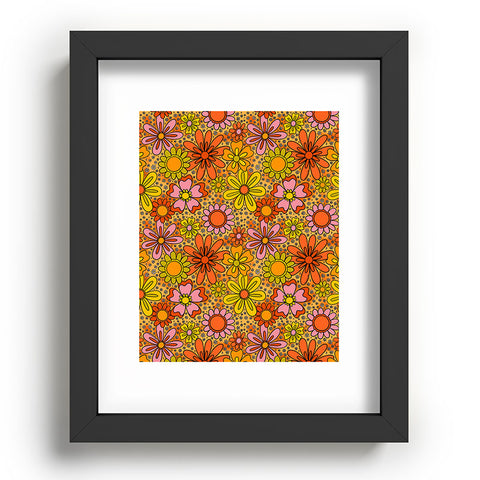 Doodle By Meg Groovy Flowers in Orange Recessed Framing Rectangle