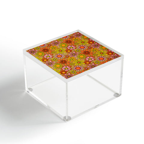Doodle By Meg Groovy Flowers in Orange Acrylic Box