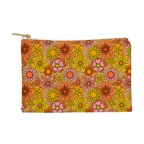 Doodle By Meg Groovy Flowers in Orange Pouch