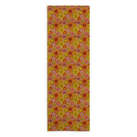 Doodle By Meg Groovy Flowers in Orange Yoga Towel