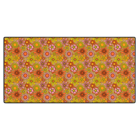 Doodle By Meg Groovy Flowers in Orange Desk Mat
