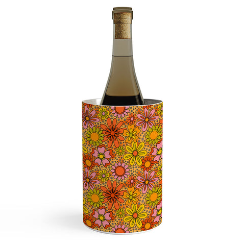 Doodle By Meg Groovy Flowers in Orange Wine Chiller